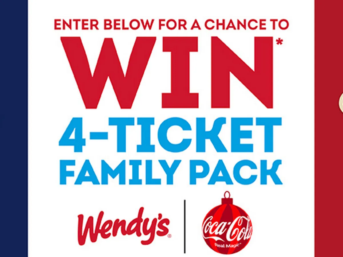 Jingle & Win with Coca-Cola and Wendy’s — free sample: 200 winners get 4 tickets to SeaWorld or Busch Gardens! Enter daily through 12/21.