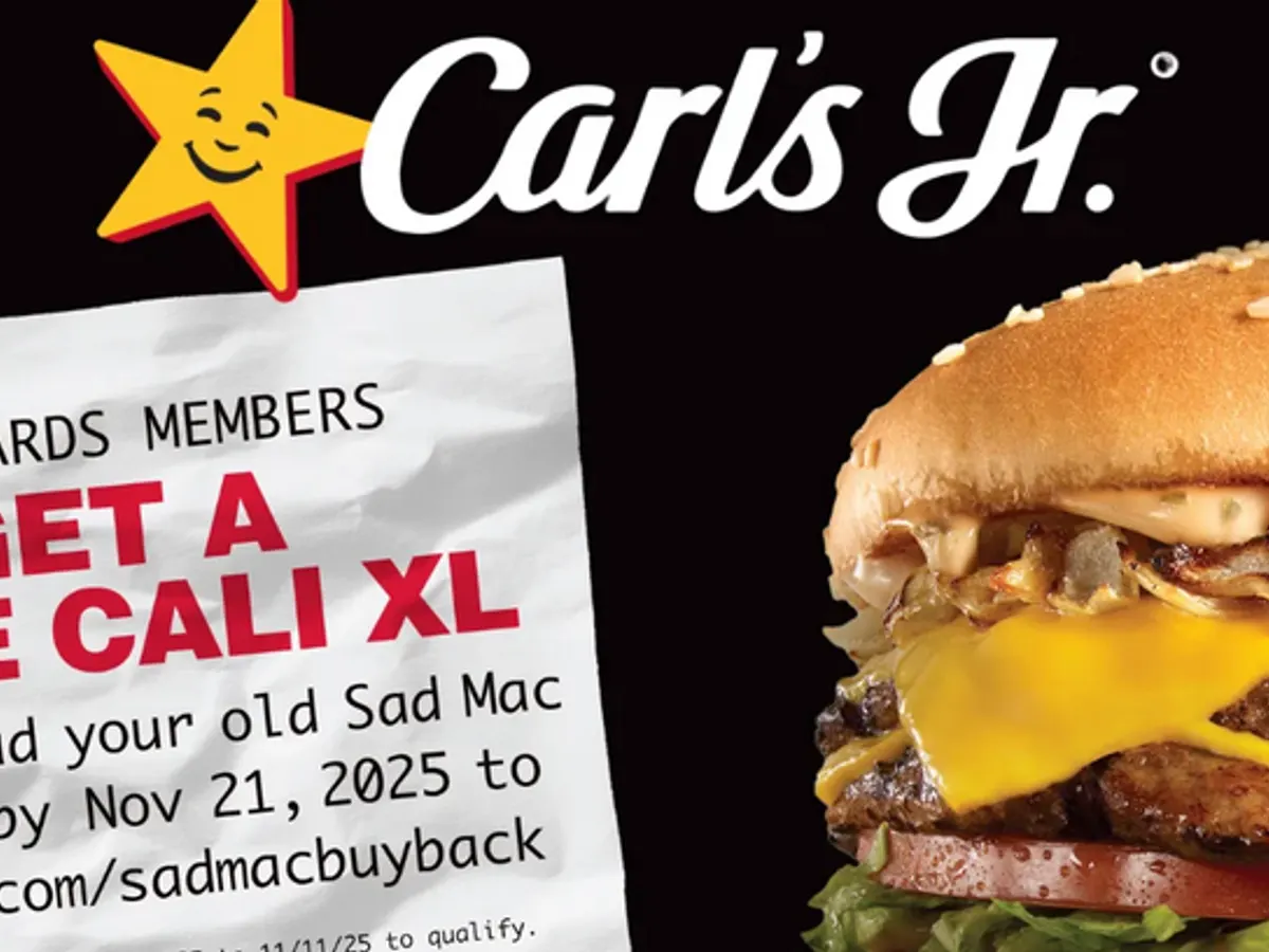 Carl’s Jr. Giveaway: Free Cali XL Burger: free sample: Swap an old McDonald’s receipt for a free Cali XL at Carl’s Jr.! Upload by 11/21, redeem starting 11