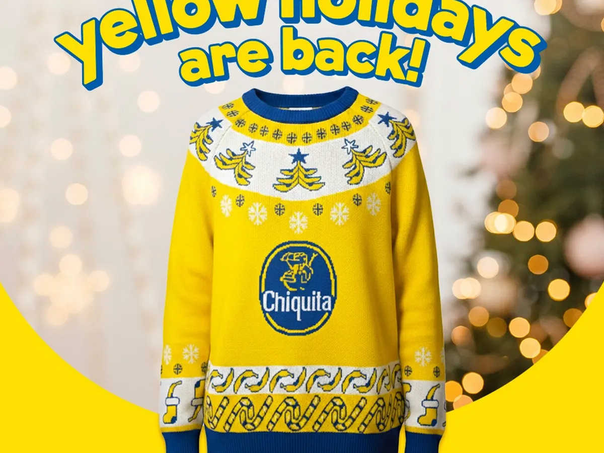 Chiquita Yellow Holidays Sweater — free sample: Win a Chiquita Yellow Holidays Sweater! 1,000 winners will be chosen. Enter once by 12/7 for your ch