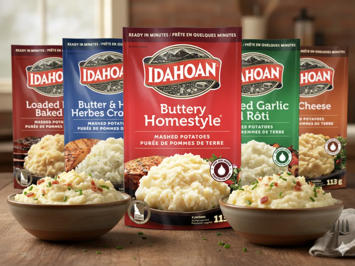 Idahoan Mashed Potatoes — free sample: Idahoan Mashed Potatoes = 34¢ Money Maker! Buy for $1.27 at Walmart, submit your receipt to Ibotta,