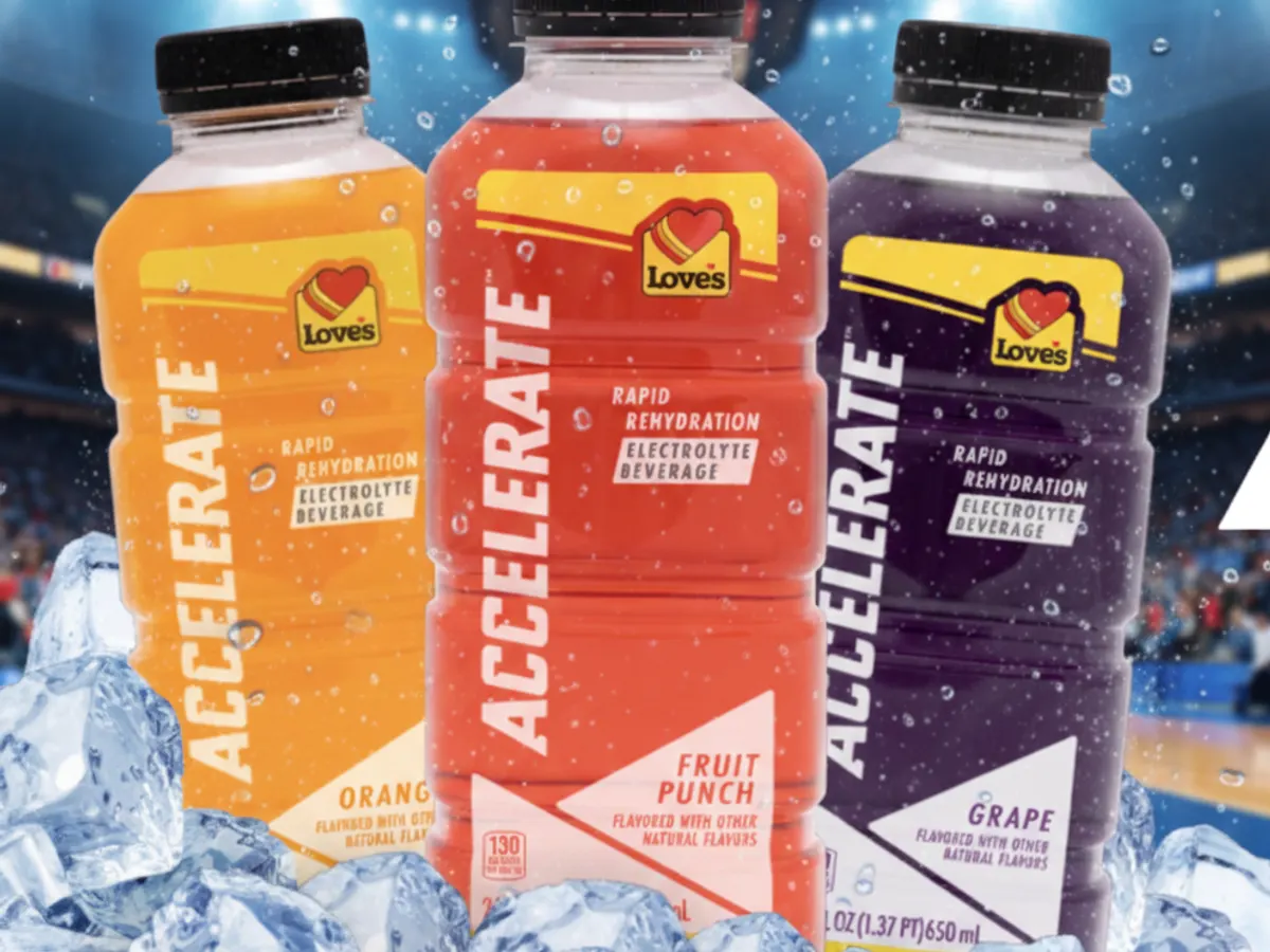 Accelerate Electrolyte Drink — free sample: Find the offer in the Love’s Connect app under “Deals” and scan the barcode in-store. Valid through