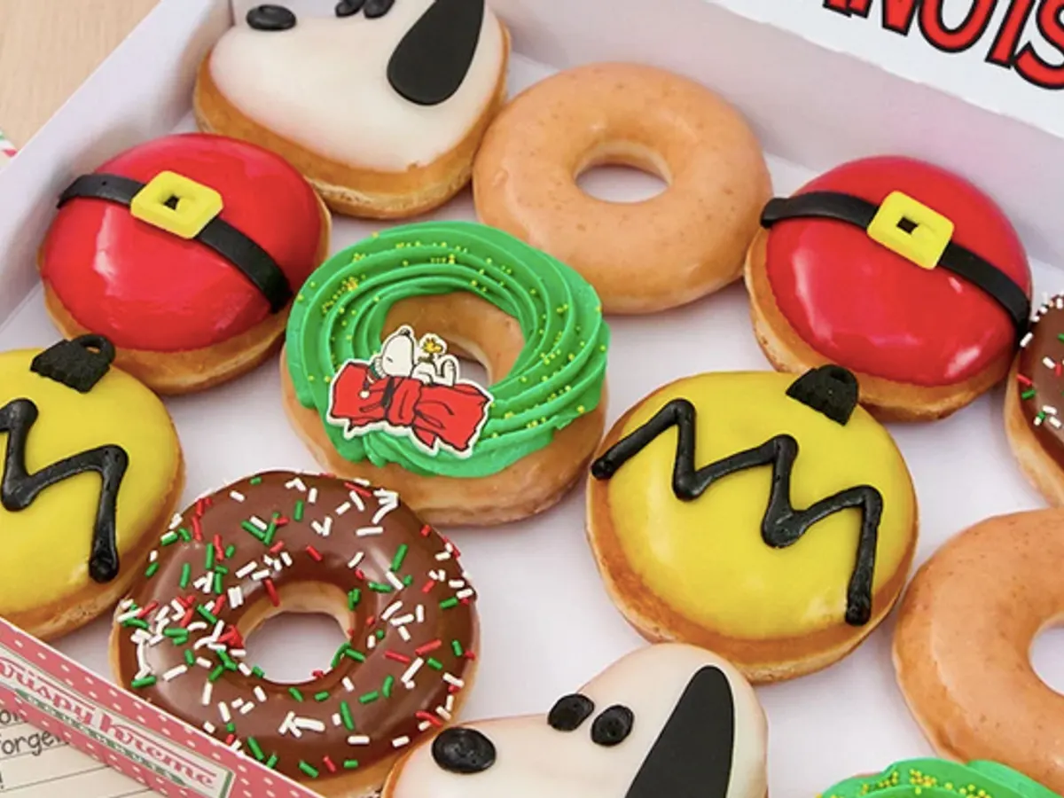 Krispy Kreme Peanuts Christmas Donut — free sample: Through Dec 24, grab this festive treat with any purchase via the Rewards section. Not a member? Sig