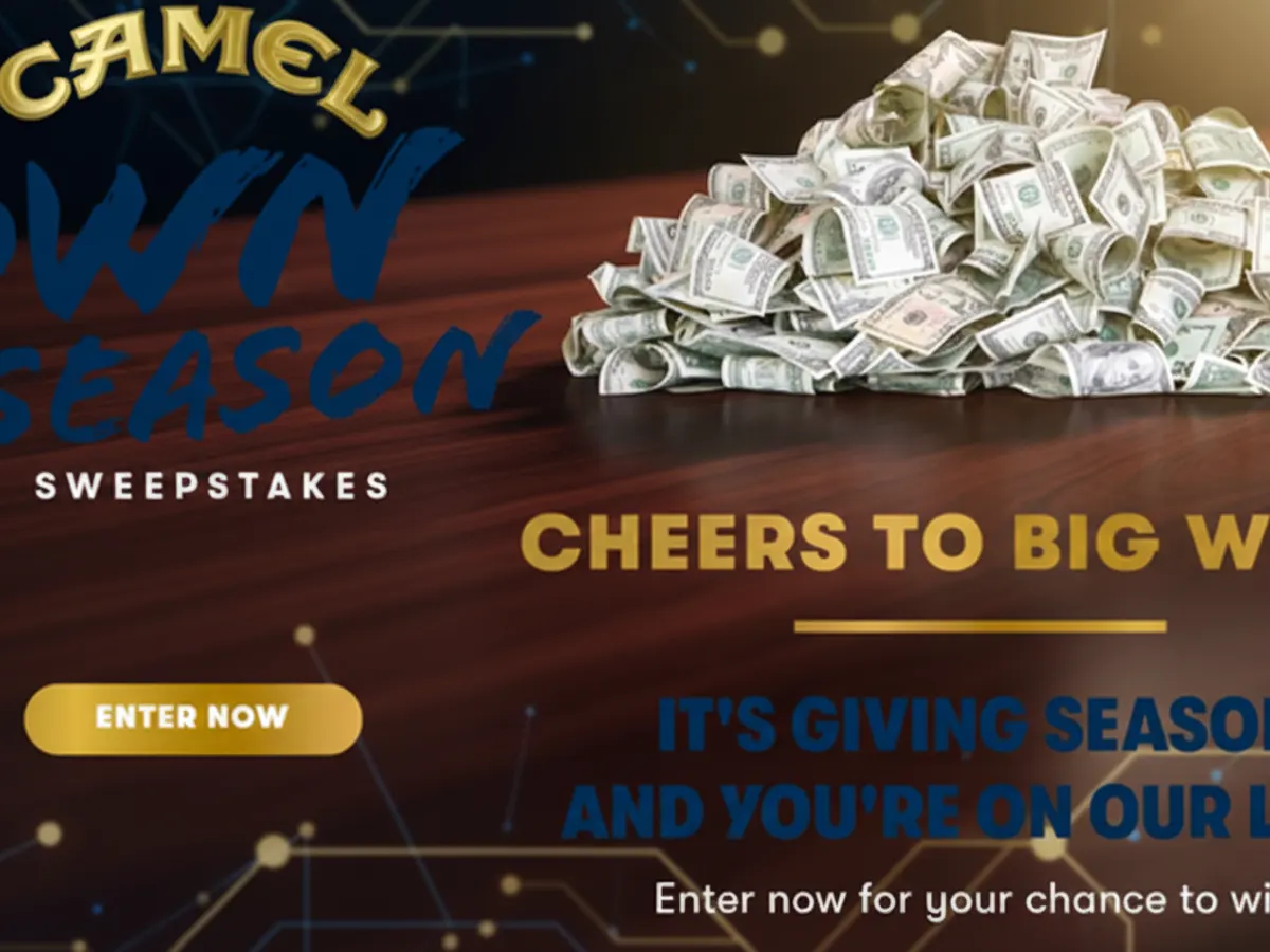 Camel Mastercard Card — free sample: Enter the Camel Own The Season Sweepstakes for a chance to win a $25 or $50 Mastercard digital card.