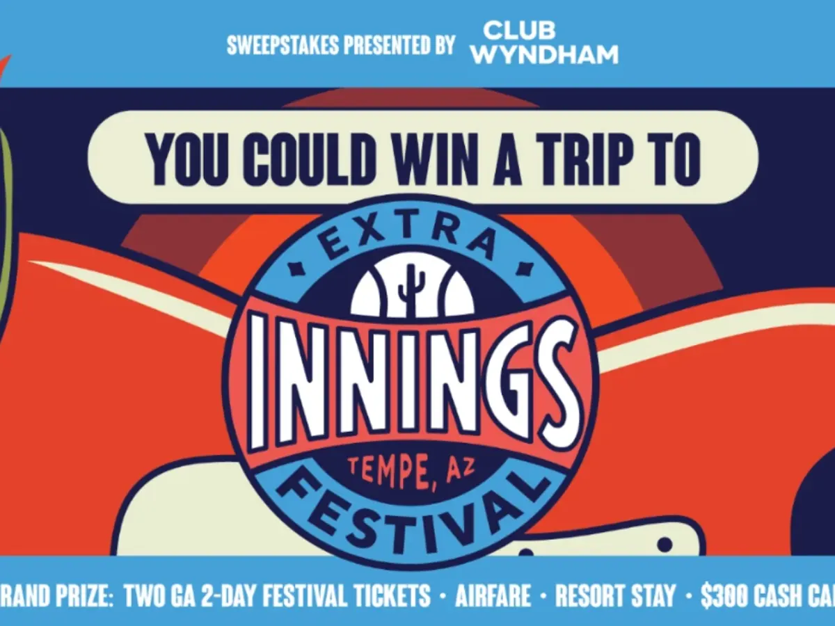 Club Wyndham Sweepstakes — free sample: Enter the Club Wyndham Sweepstakes to win a trip for two to the Extra Innings Festival in Tempe, AZ,