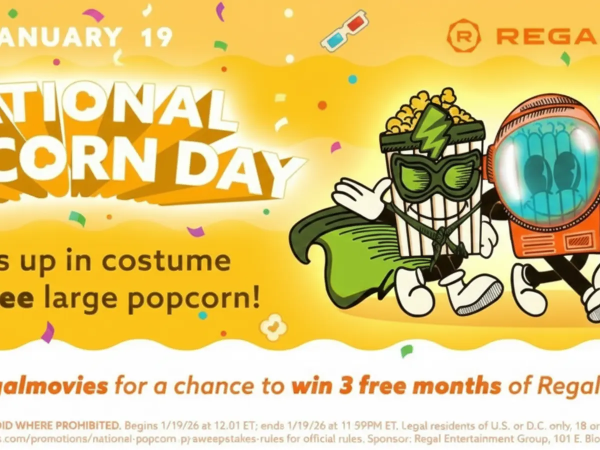 Regal Popcorn — free sample: Celebrate National Popcorn Day at Regal on Jan 19 with a free large popcorn—just wear a costume! Tag