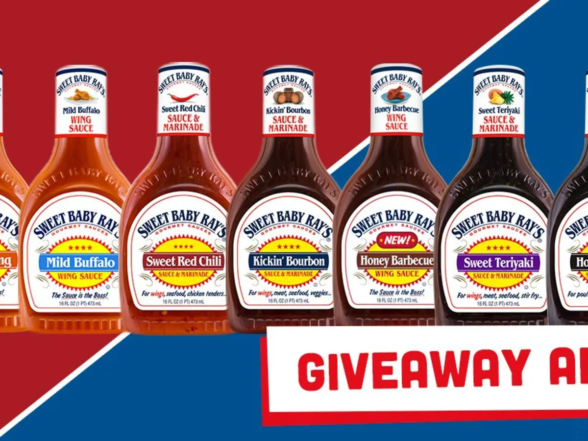 Sweet Baby Ray's BBQ Sauce — free sample: Get 40 oz bottles of sauce, a wing fountain, recipe books, and more. Hurry—enter before 1/31 for you