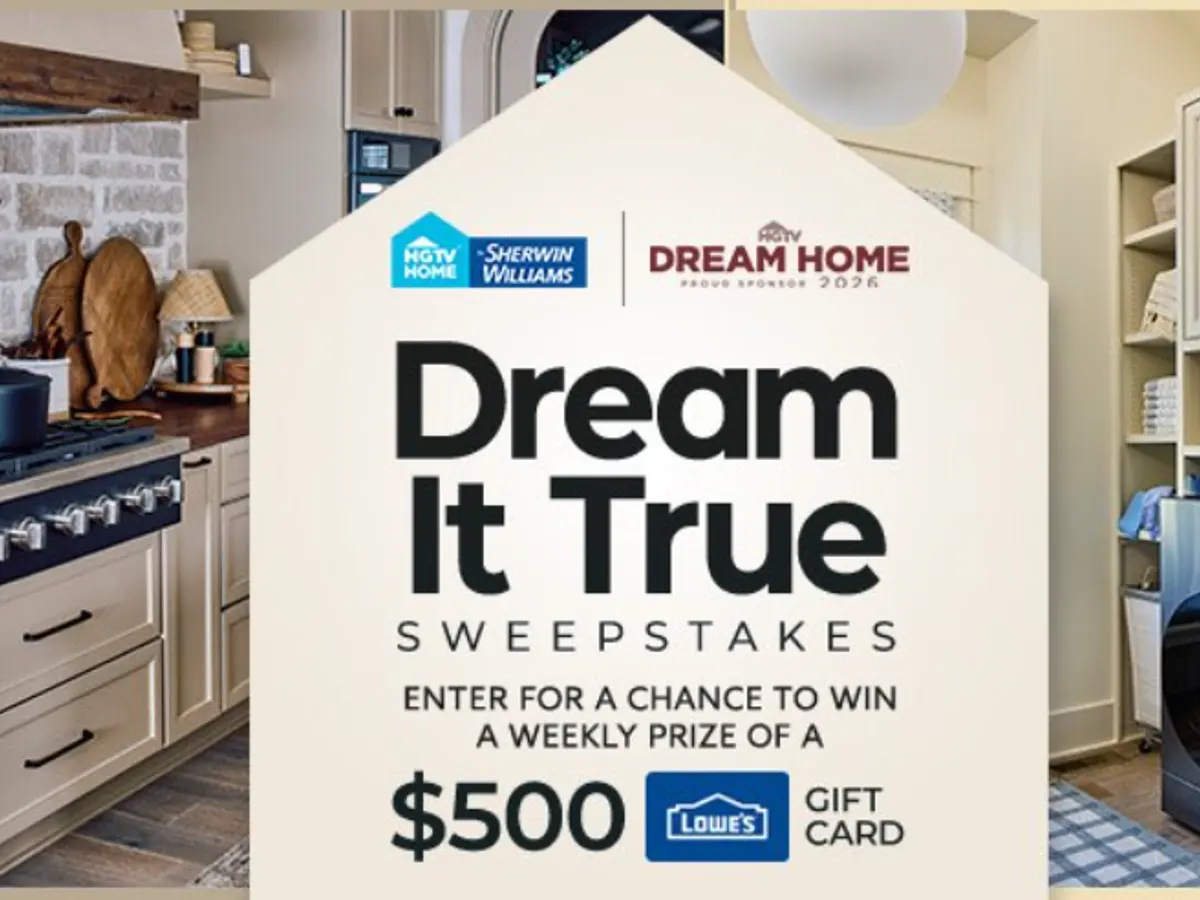 Lowe's Gift Card — free sample: Enter the HGTV Dream It True Sweepstakes for a chance to win one of eight $500 Lowe’s gift cards — o