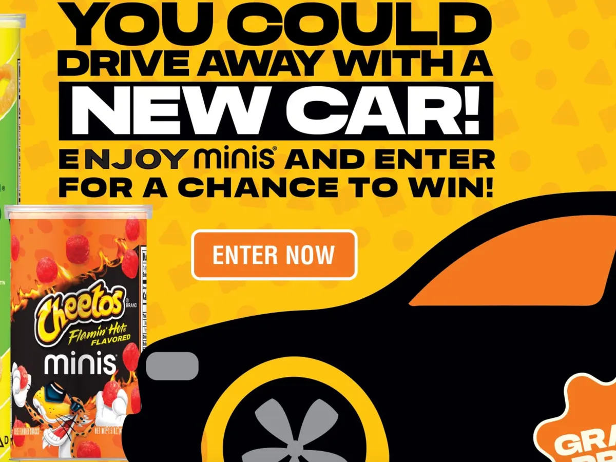 Frito-Lay Minis Sweepstakes — free sample: Win a 2026 Mini Cooper 2-Door or $30,000 cash! Enter daily through May 5, 2026.