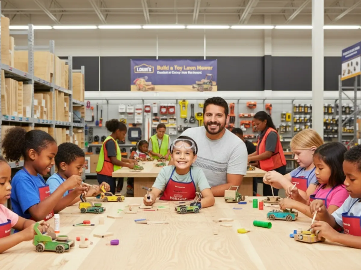 Lowe's Lawn Mower Toy — free sample: Kids can build a FREE push lawn mower toy at Lowe’s Kids Workshop on March 21, 2026, at 10 AM. Fun, 