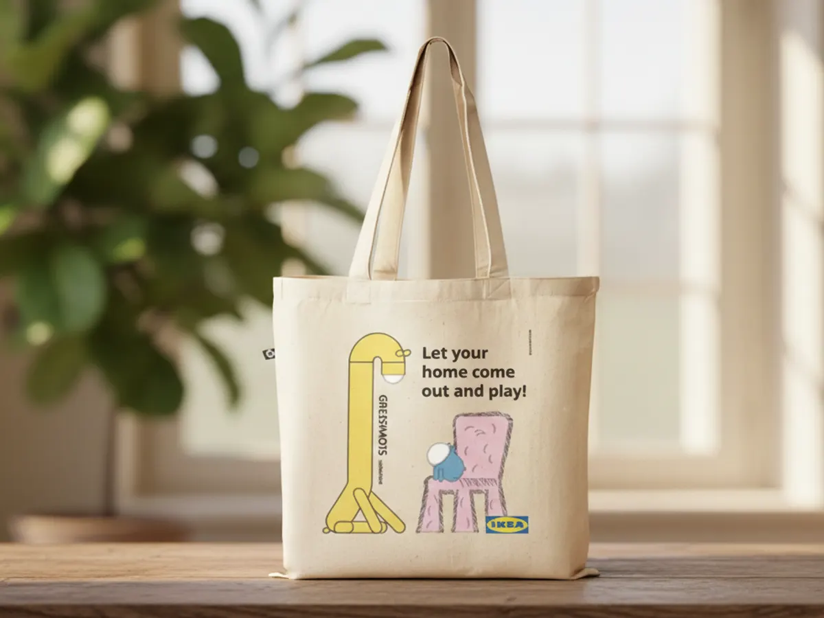 IKEA GREJSIMOJS Tote — free sample: IKEA Family members can get a FREE limited-edition GREJSIMOJS tote at the IKEA Playdate Giveaway Eve