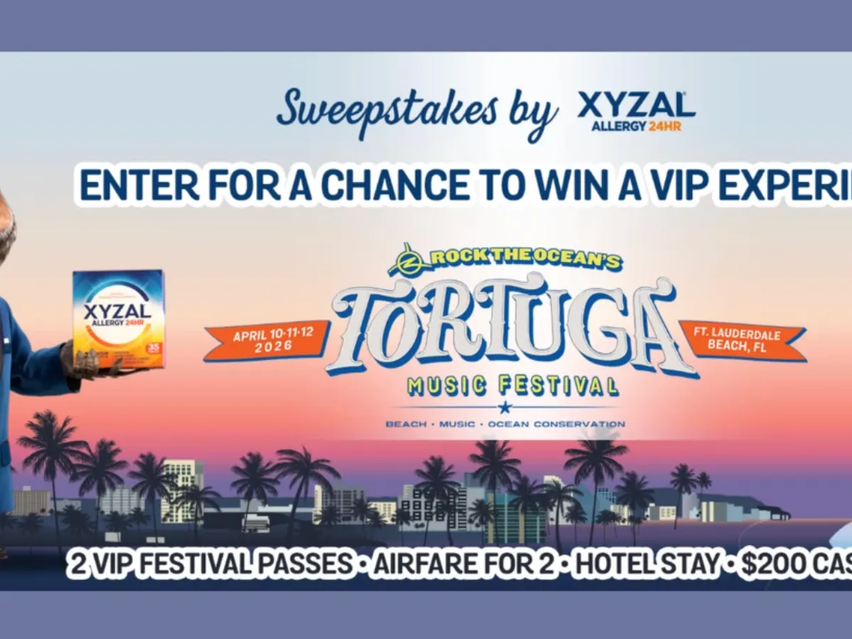 Xyzal Tortuga VIP Passes — free sample: Enter the Xyzal Florida Festival VIP Sweepstakes for a chance to win 2 VIP Tortuga Music Festival pa