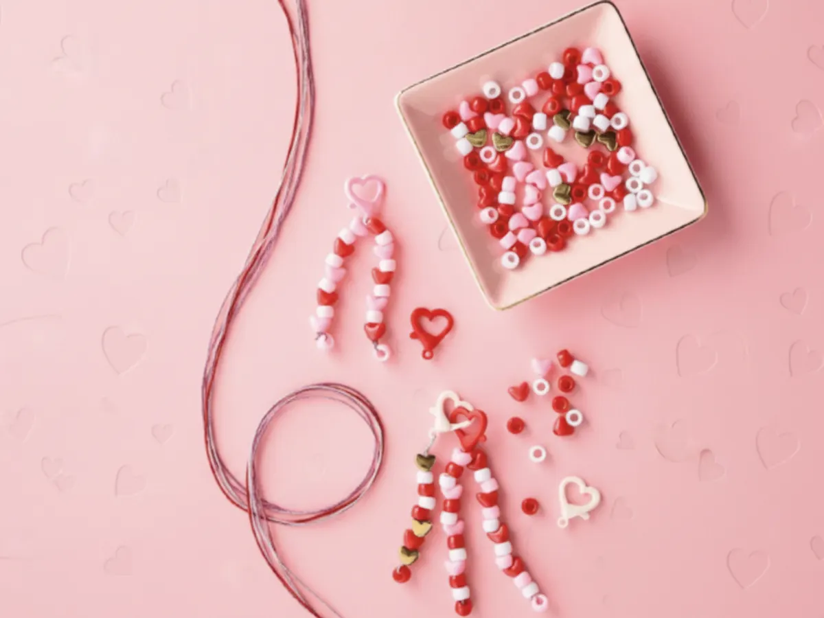 Michaels Valentine's Keychain — free sample: Free Valentine’s Craft at Michaels! Kids can make heart-shaped pony bead keychains on Feb 14. Fun fo