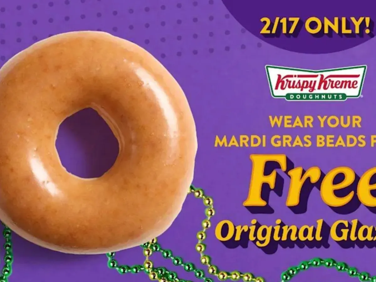 Krispy Kreme Original Glazed Donut — free sample: Wear Mardi Gras beads to Krispy Kreme on February 17 and get a free Original Glazed Donut. One per g