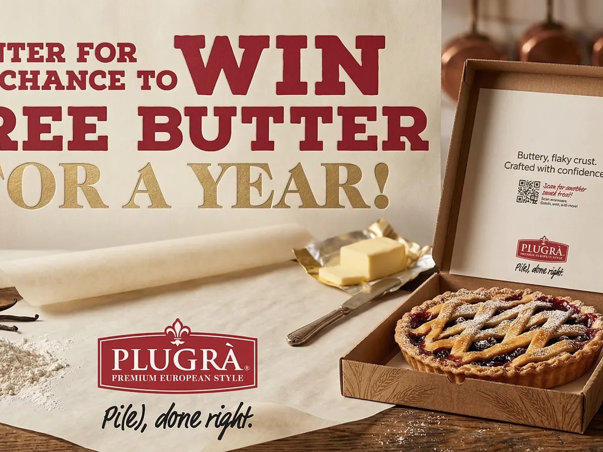 Plugrà Butter — free sample: Enter by March 21 for a chance to win Plugrà Butter for a year and 314 instant win butter coupons!