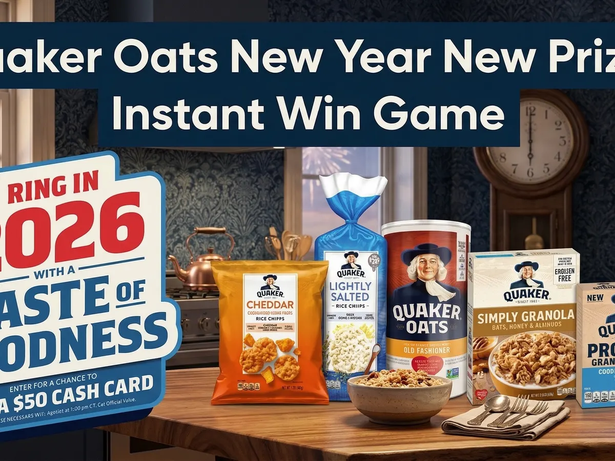 Quaker Oats Instant Win Game — free sample: 455 winners will get a $50 cash card—enter daily through March 30 for your chance to win!