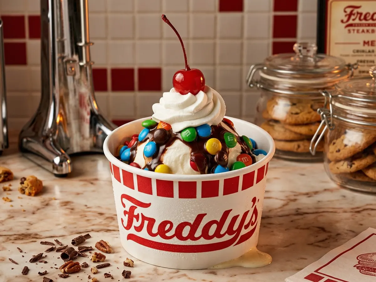 Freddy's Mini Sundae Concrete — free sample: Join Freddy’s Rewards and get a FREE mini sundae or concrete on your birthday! Choose your favorite 
