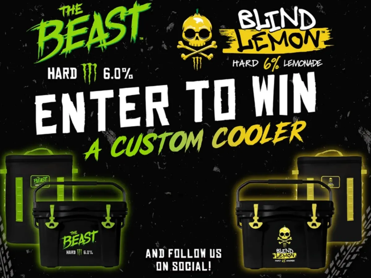 Beast Custom Cooler — free sample: Enter the Beast Supercross Cooler Sweepstakes for a chance to win a Custom Cooler 2026! 52 prizes, e