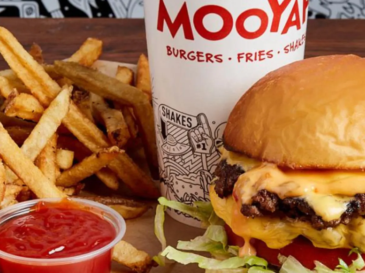 MOOYAH Burger — free sample: Join MOOYAH Rewards and get a free burger after your first $10+ purchase! Earn points for fries, sha