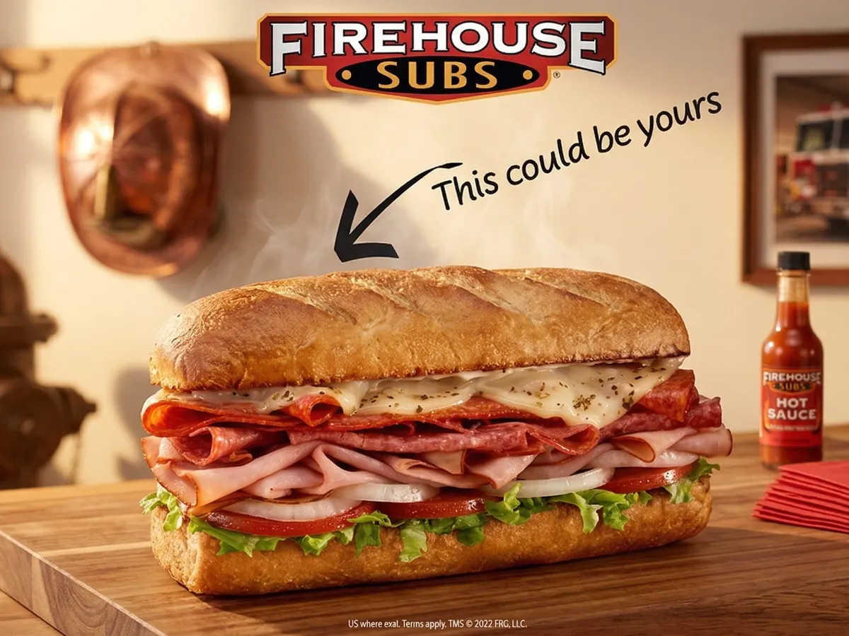 Quick, Delicious & Free – Medium Sub Deal — free sample: Get a free medium sub at Firehouse Subs—order a Chicken ‘n’ Cheddar Rancher in the app by April 19!