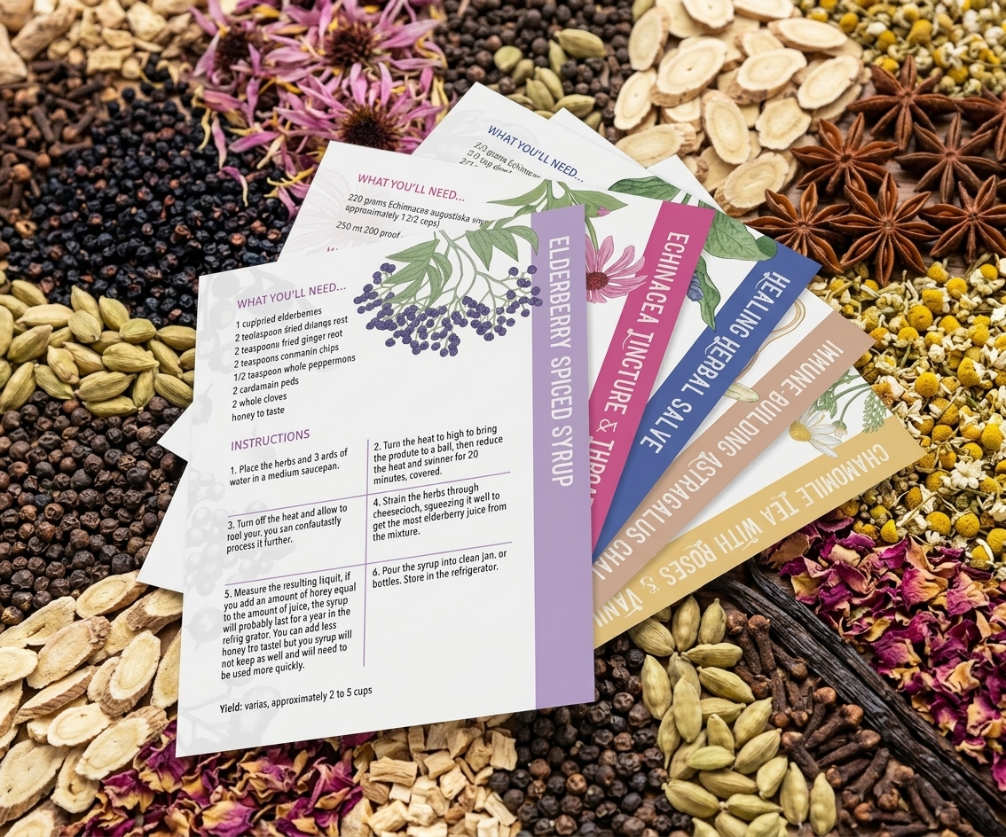 Grab Your FREE LearningHerbs Herbal Cards — free sample: Get FREE Herbal Preparation Cards from LearningHerbs featuring step-by-step recipes for various home