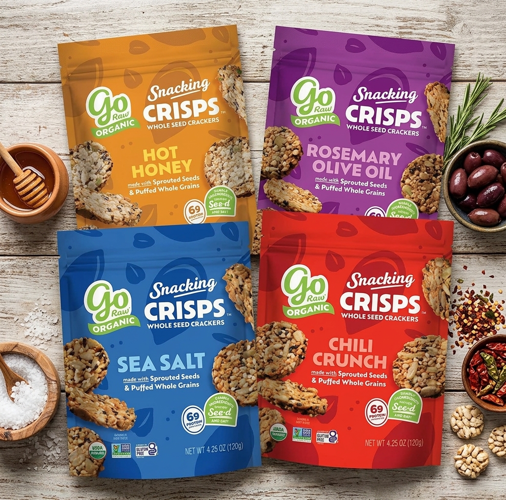 Score FREE Go Raw Crisps After Cash Back — free sample: Get a FREE bag of Go Raw Snacking Crisps after cash back through Aisle. These light, crispy snacks a