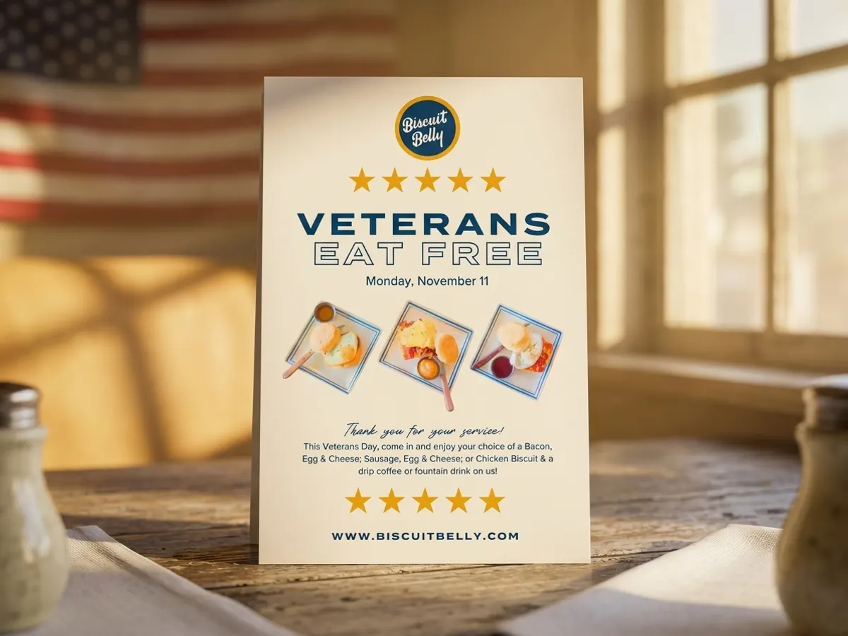Biscuit Belly Free Meal for Veterans, free sample