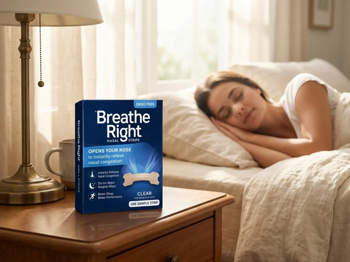 Breathe Right Nasal Strips Sample Pack — free sample: Free Extra Strength Breathe Right strips headed to your mailbox—no purchase necessary, no shipping c