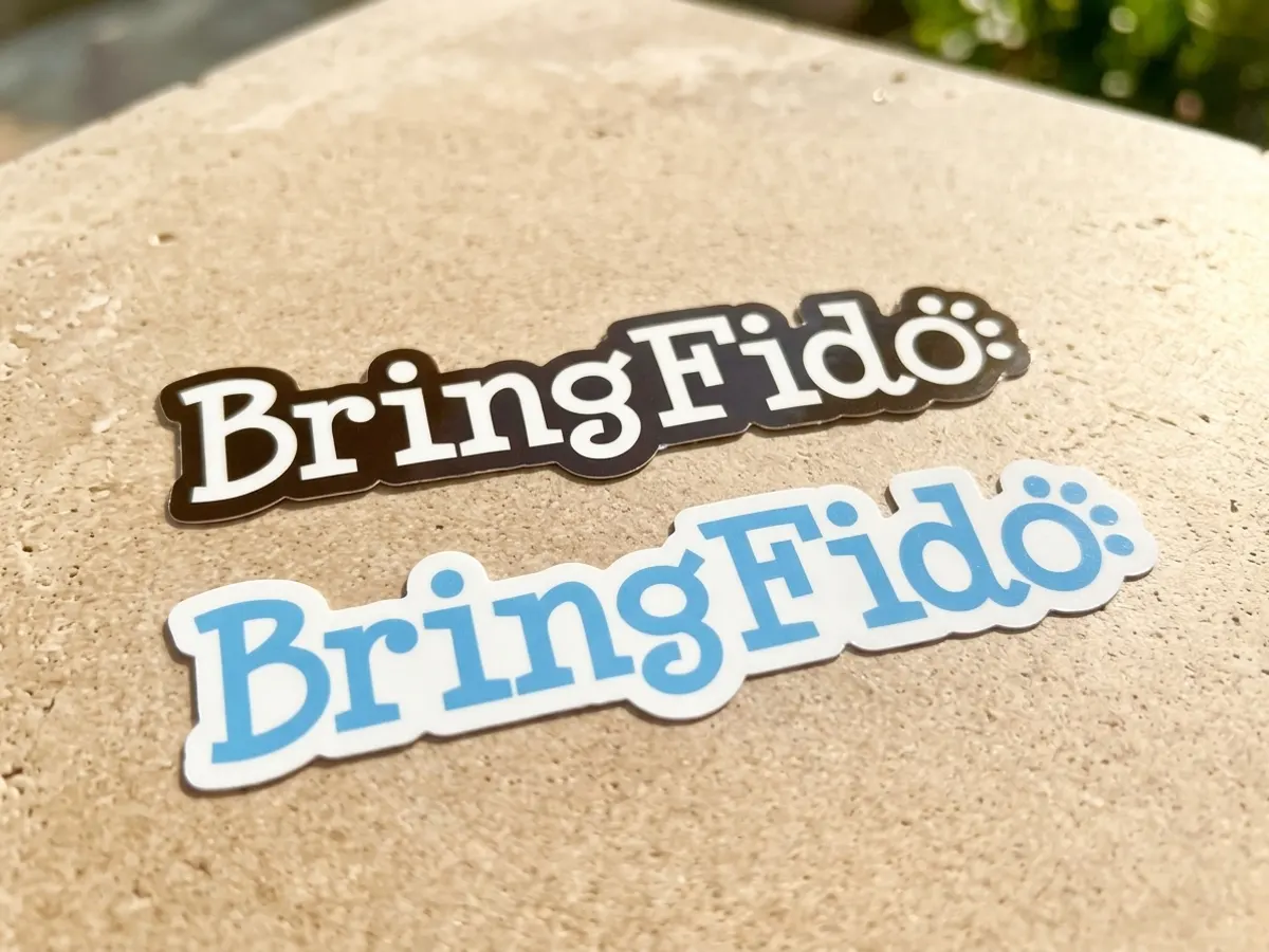 BringFido Bumper Sticker & Door Hanger — free sample: Dog lovers, BringFido is hooking you up with a free bumper sticker and "Do Not Disturb" door hanger—