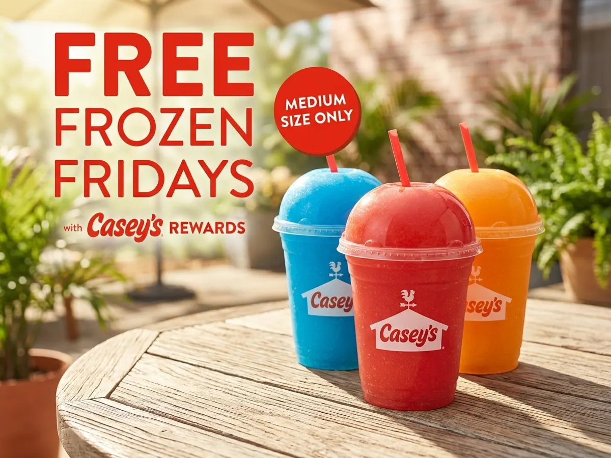Casey's Free Medium Frozen Drinks Every Friday — free sample: Casey's Rewards members get a free medium frozen drink every Friday through the summer—pick from blu