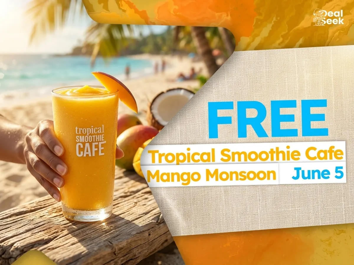 Celebrate Tropical Smoothie Cafe National Flip Flop Day with a FREE Smoothie on June 5th — free sample: Dust off those questionable flip-flops, because on June 5th (2-7 PM), you can snag a FREE 12 oz Mang