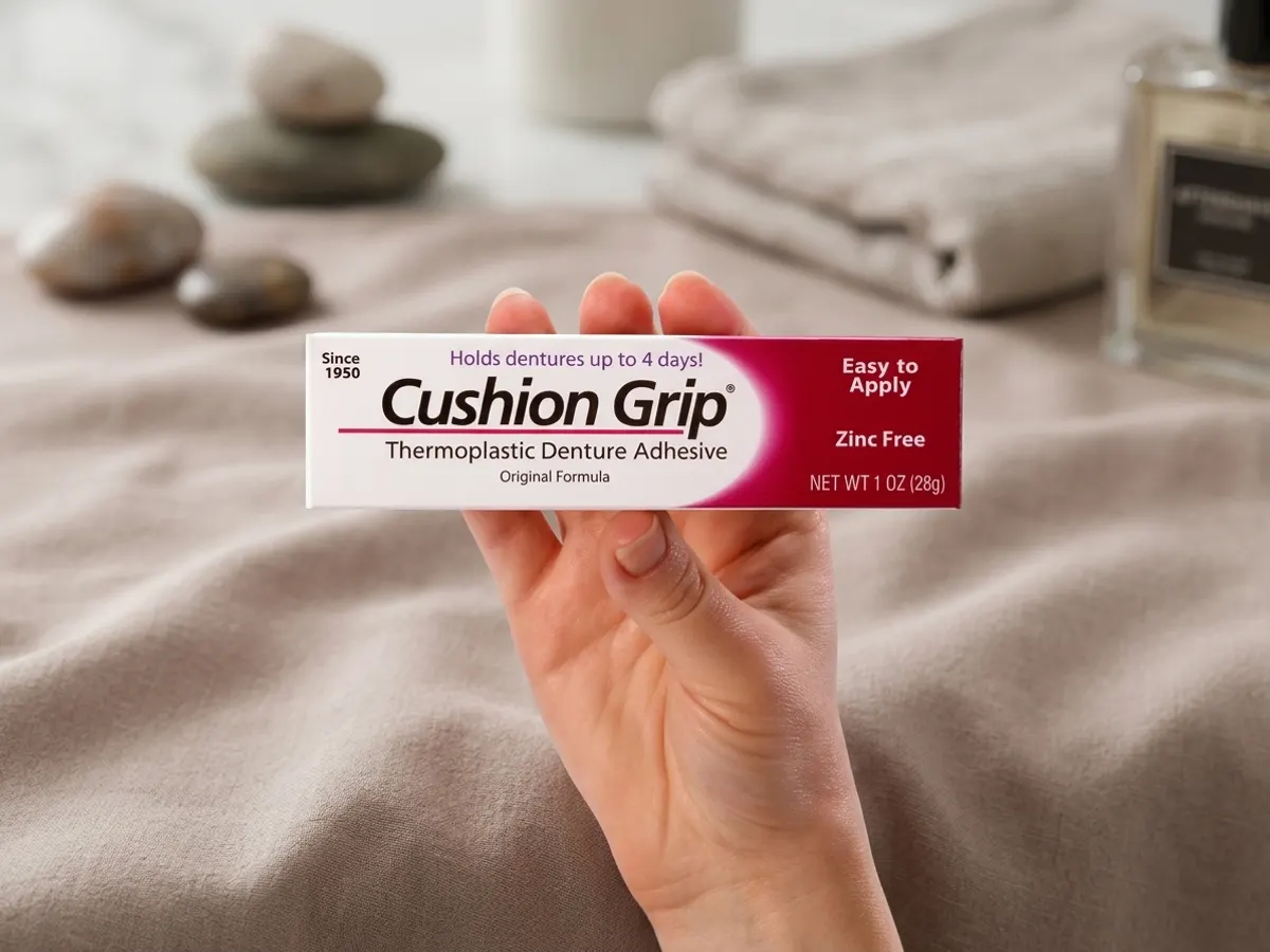 Cushion Grip Denture Adhesive — free sample: Look, even if your teeth are currently glued in by sheer willpower, you still need this. Grab a FREE