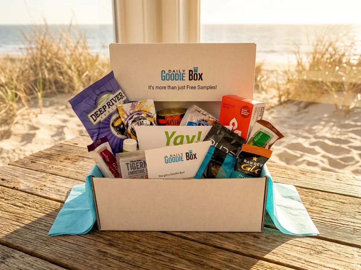 Daily Goodie Box Member Sample Box — free sample: A grab-bag of full-size and sample products from 500+ brands, delivered monthly if the freebie gods 