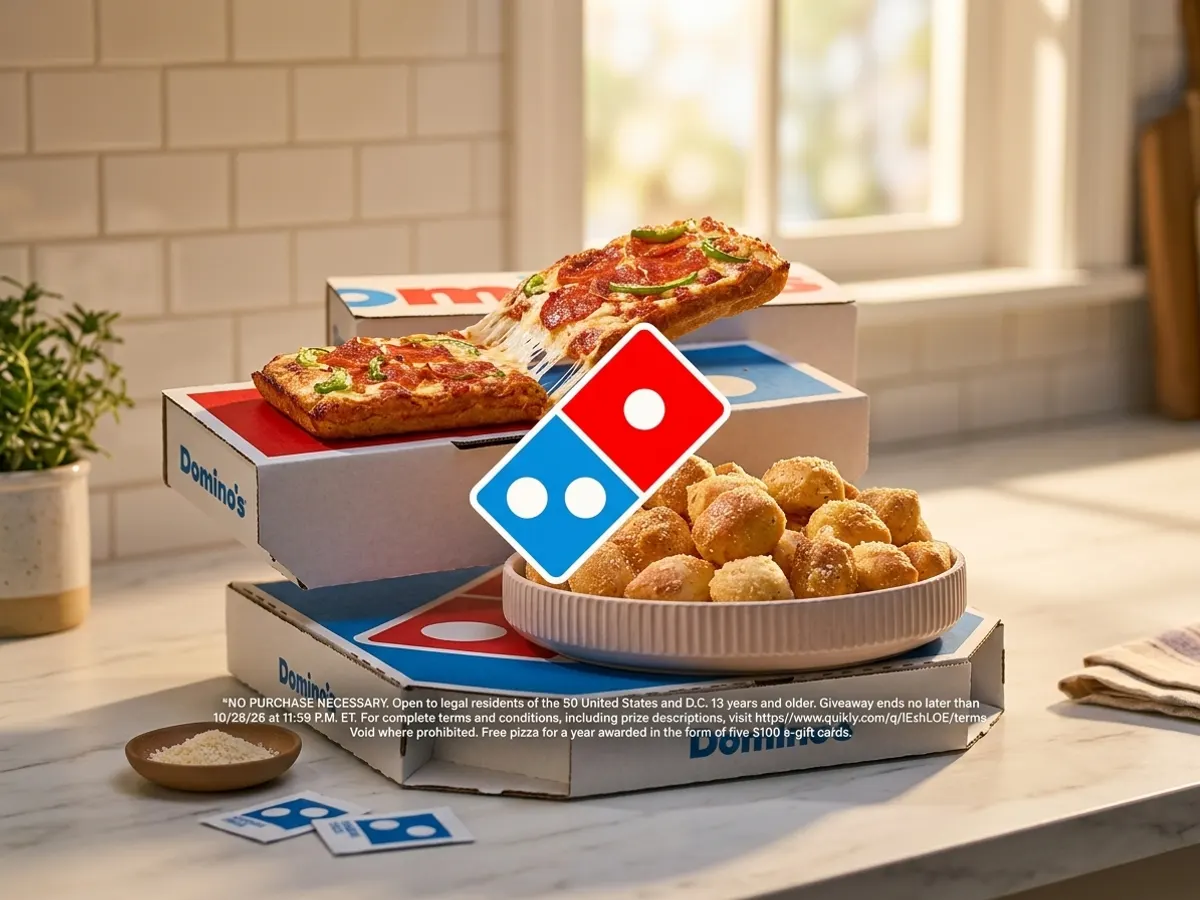 Win a Year of Free Domino's Pizza, free sample