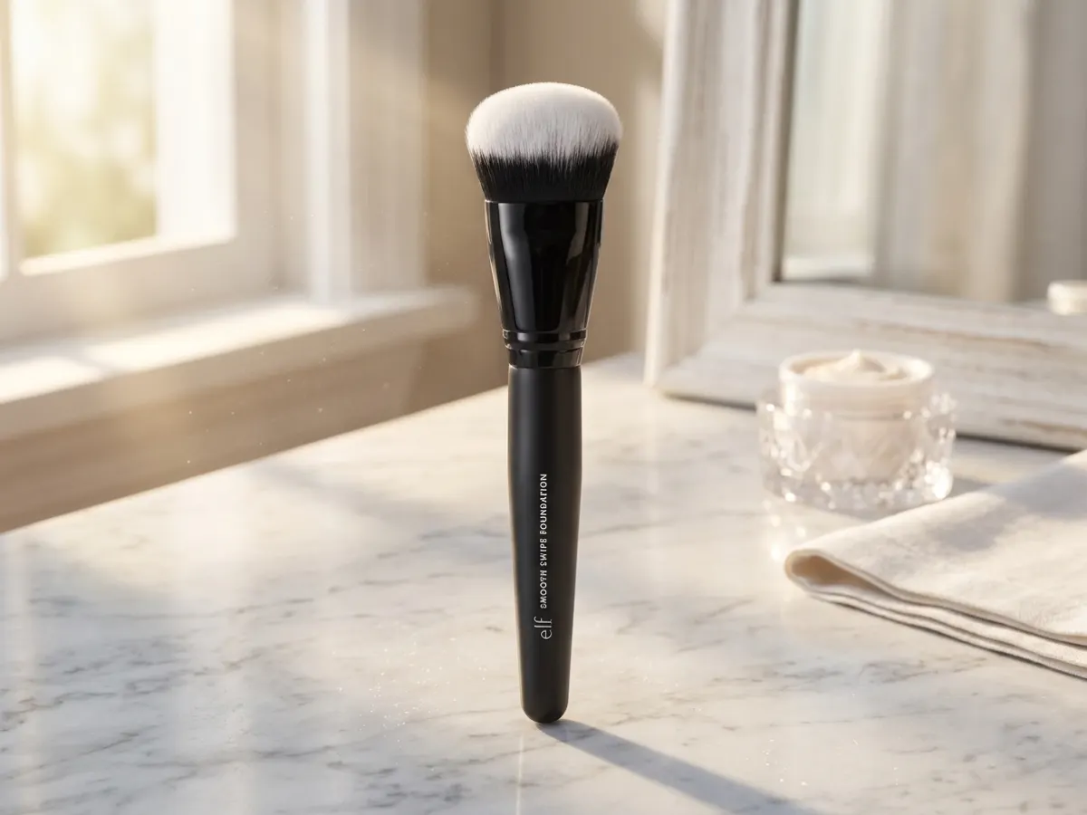 E.L.F. Smooth Swipe Foundation Brush — free sample: E.L.F. is sending out free samples of their angled foundation brush—the soft, contoured kind that ac