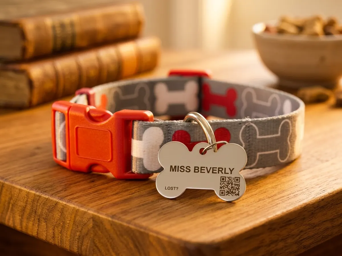 FidoAlert Pet ID Tag Engraved — free sample: Your pet gets a free engraved ID tag with QR code—basically an insurance policy against the heartbre
