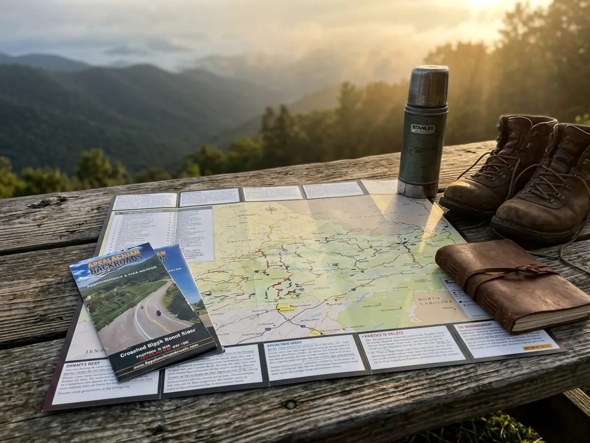 Appalachian Backroads Scenic Route Map: free sample: Free mailed map of scenic drives through Appalachia, packed with restaurant and rest stop recommenda