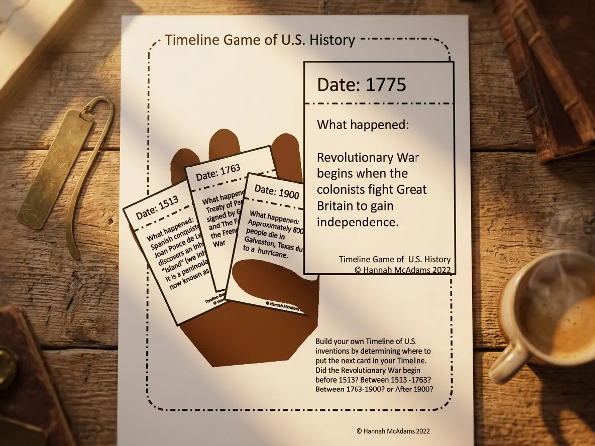 History Card Game for Teachers — free sample