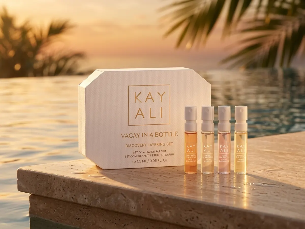 KAYALI Vacay in a Bottle Sampler Set — free sample: Want to smell like you actually left the house? Grab a FREE KAYALI Vacay in a Bottle Sampler Set. Sp