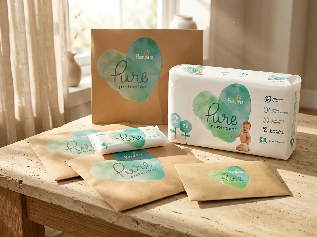 Pampers Pure Sample Box — free sample: My greatest achievement is getting free stuff, so listen up: a *free* Pampers Pure sample box (diape