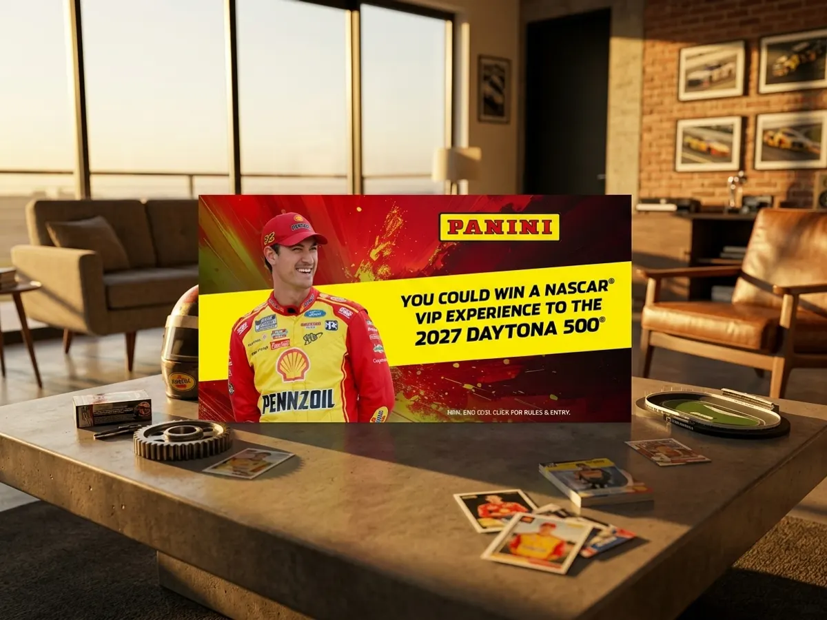 Win a Daytona 500 VIP Trip for Four: free sample: Panini's NASCAR sweepstakes is dangling a four-person VIP package to the 2027 Daytona 500 (plus week