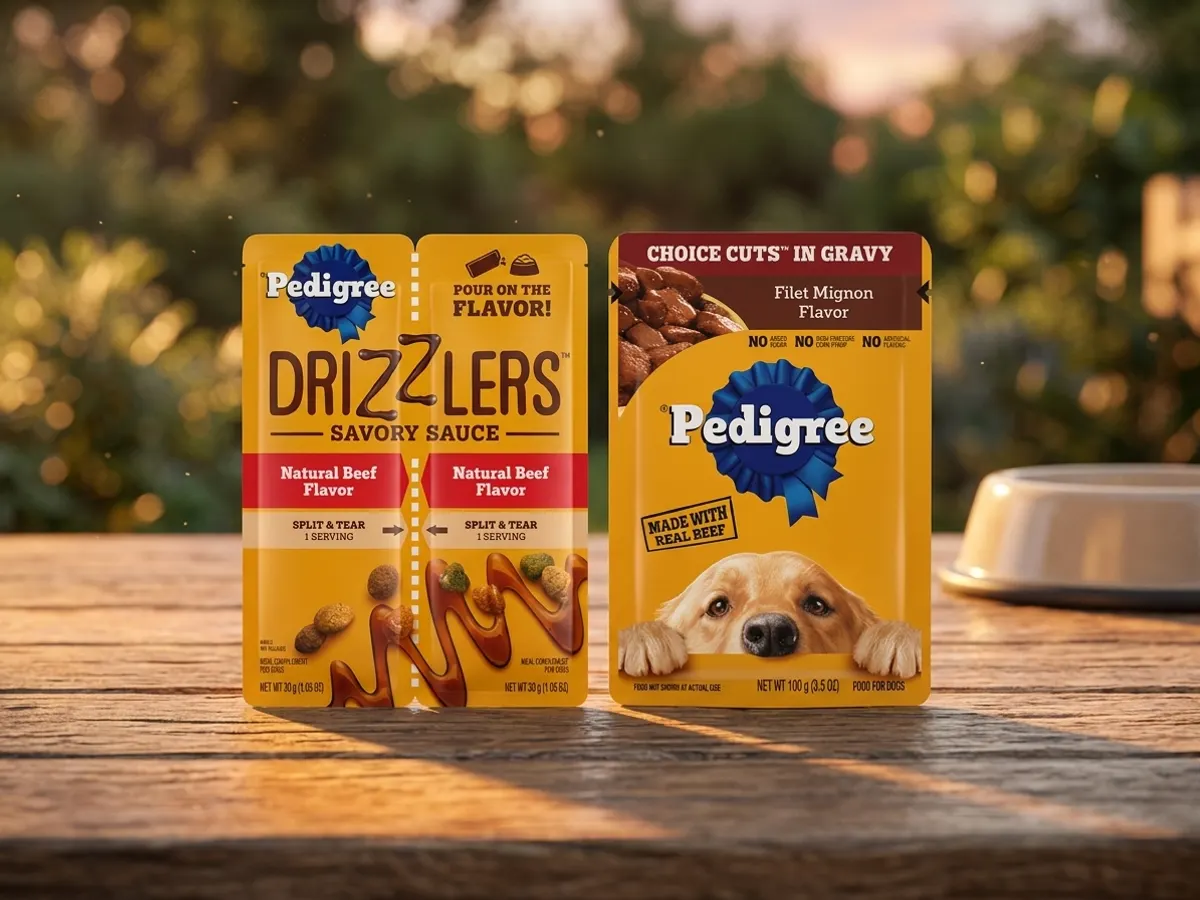 Pedigree Drizzlers Dog Food Sample — free sample: Your pup deserves a taste upgrade, and Pedigree's giving away samples of their Drizzlers—little flav