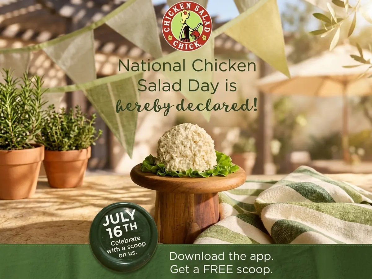 Scoop at Chicken Salad Chick on July 16th — free sample: Chicken Salad Chick is handing out a FREE scoop of *any* flavor on July 16th for Rewards Members. Lo