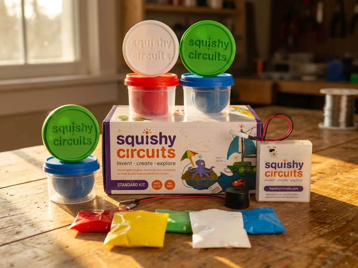 Squishy Circuits Sample Kit for Educators — free sample: Conductive dough that actually works—no sales pitch needed, just free hands-on learning. Teachers, l