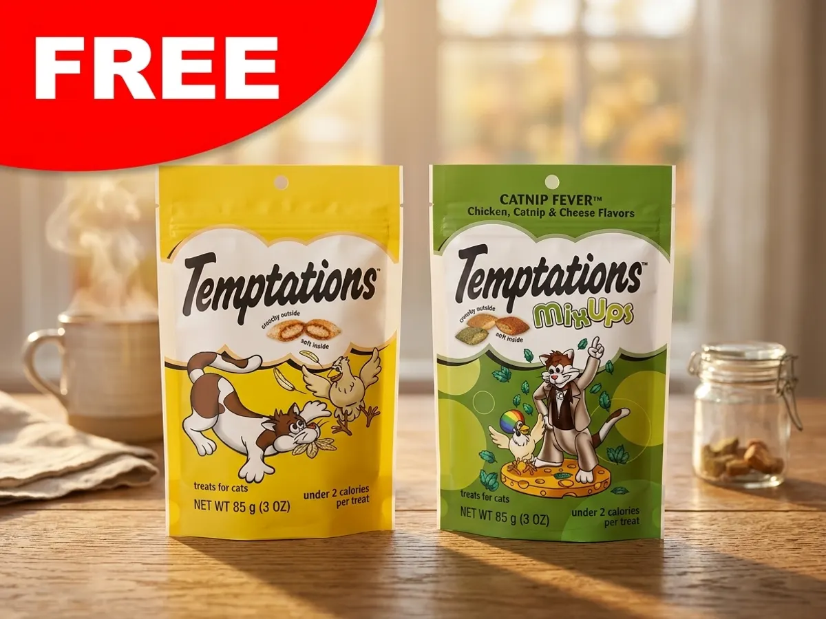 Temptations Cat Treats Sample — free sample: Your cat's favorite crack—er, treat—is available as a free sample while supplies last. Temptations a