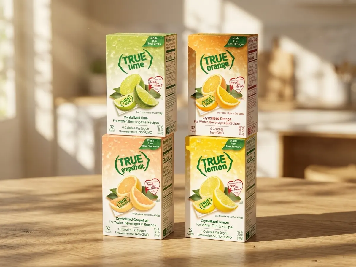 True Citrus Sample Pack with Bonus Coupon — free sample: True Citrus is sending out a legit variety pack—unsweetened citrus wedges, sweetened drink mixes, en