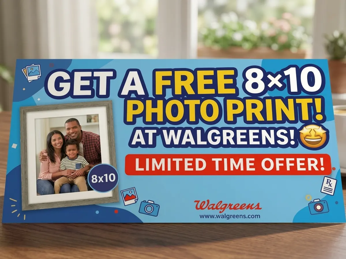 Walgreens Free 8x10 Photo Print — free sample: Snag a free 8x10 photo print at Walgreens using code PRINT810 at checkout—perfect for framing that o
