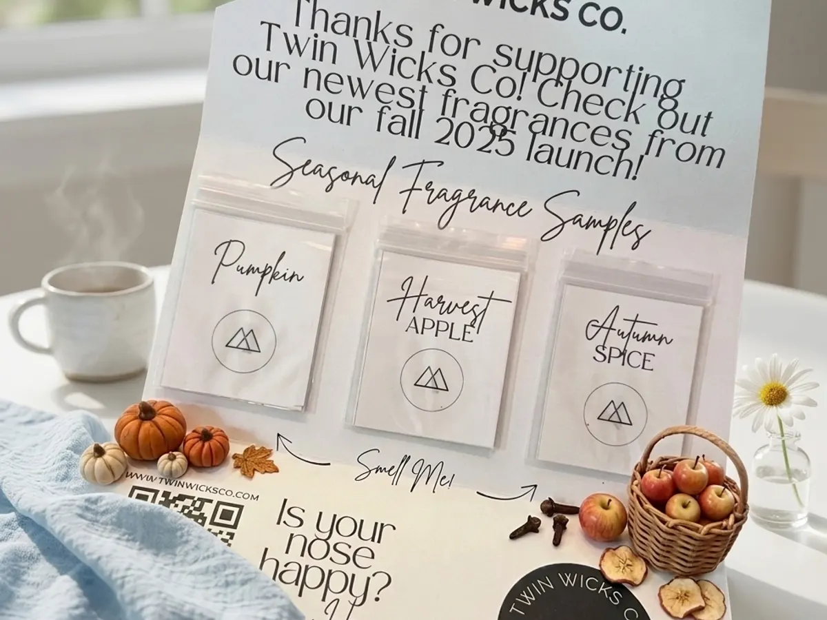 Get a FREE Twin Wicks Co. Fragrance Sample Mailer โ free sample: Twin Wicks Co. is offering a complimentary sample mailer so you can experience their candle scents f