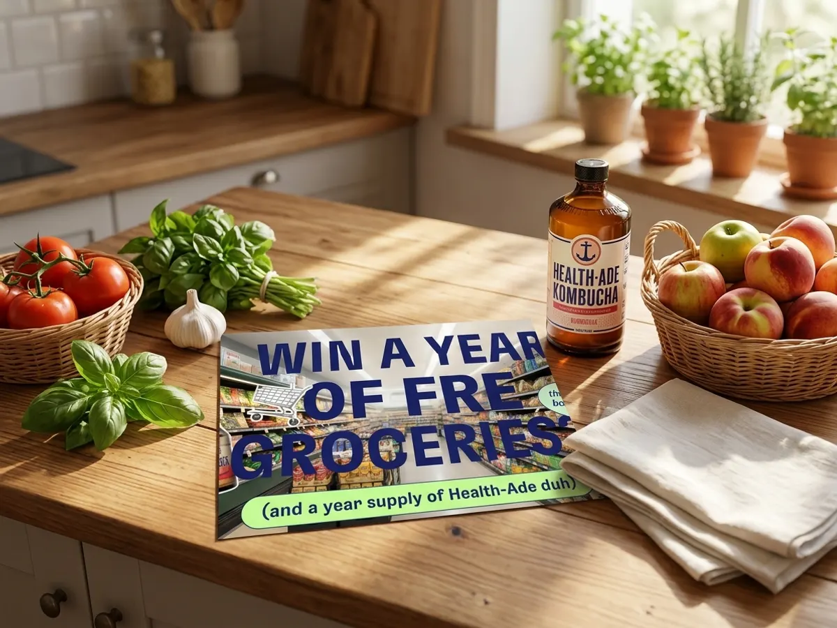 Enter to Win FREE Groceries & Health-Ade for an Entire Year: free sample: This sweepstakes gives you a shot at winning $4,200 in grocery gift cards plus a year's worth of Hea