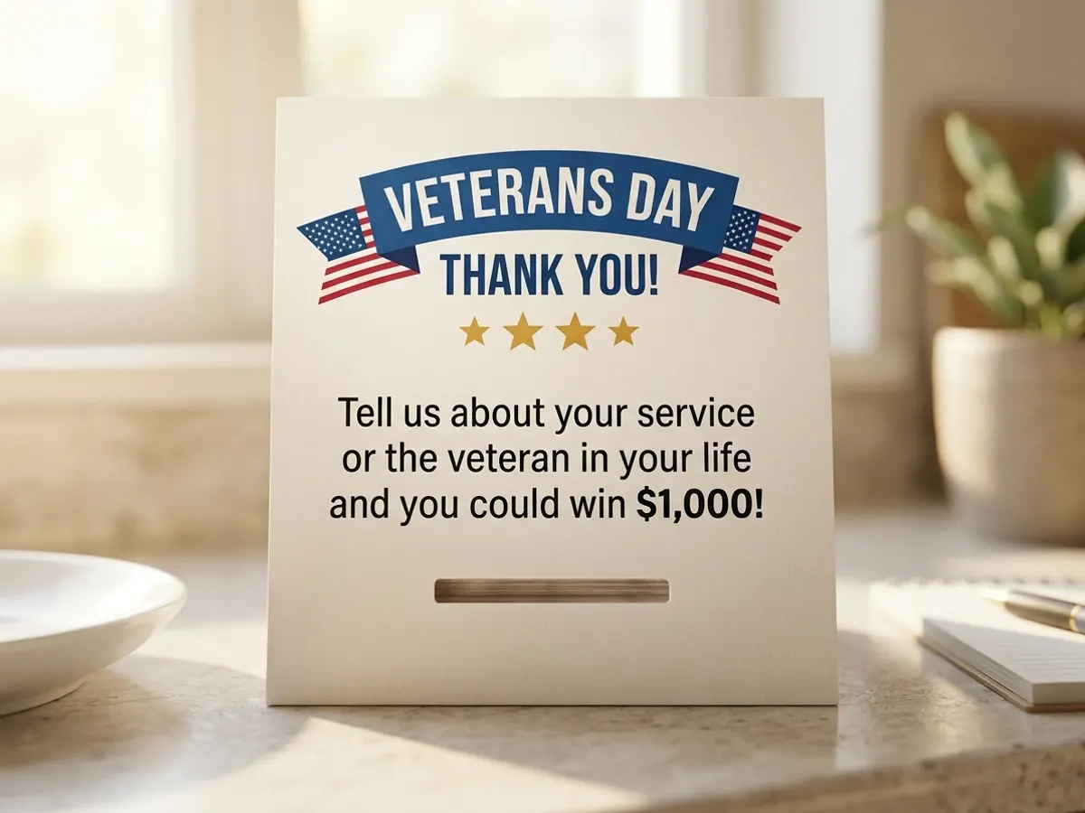 Enter Daily for a FREE $1,000 Cumulus Veterans Day Honor