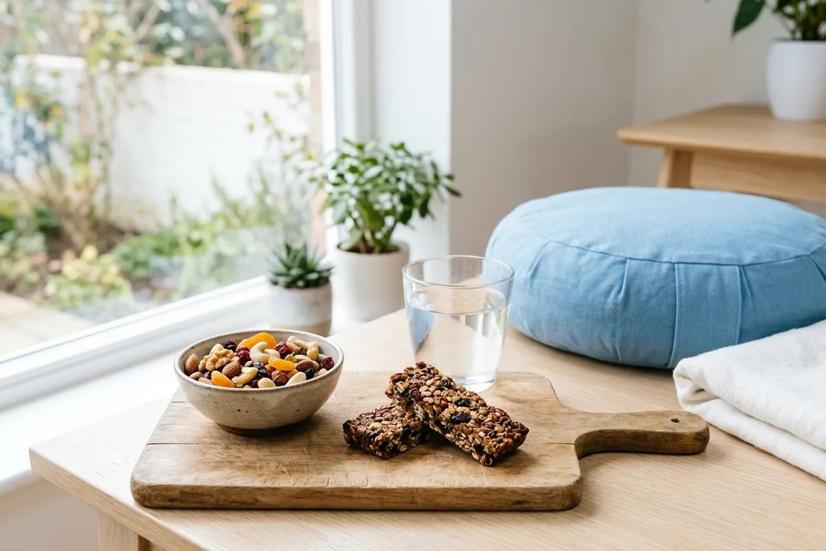 A simple healthy snack rounds out a calm day at home.
